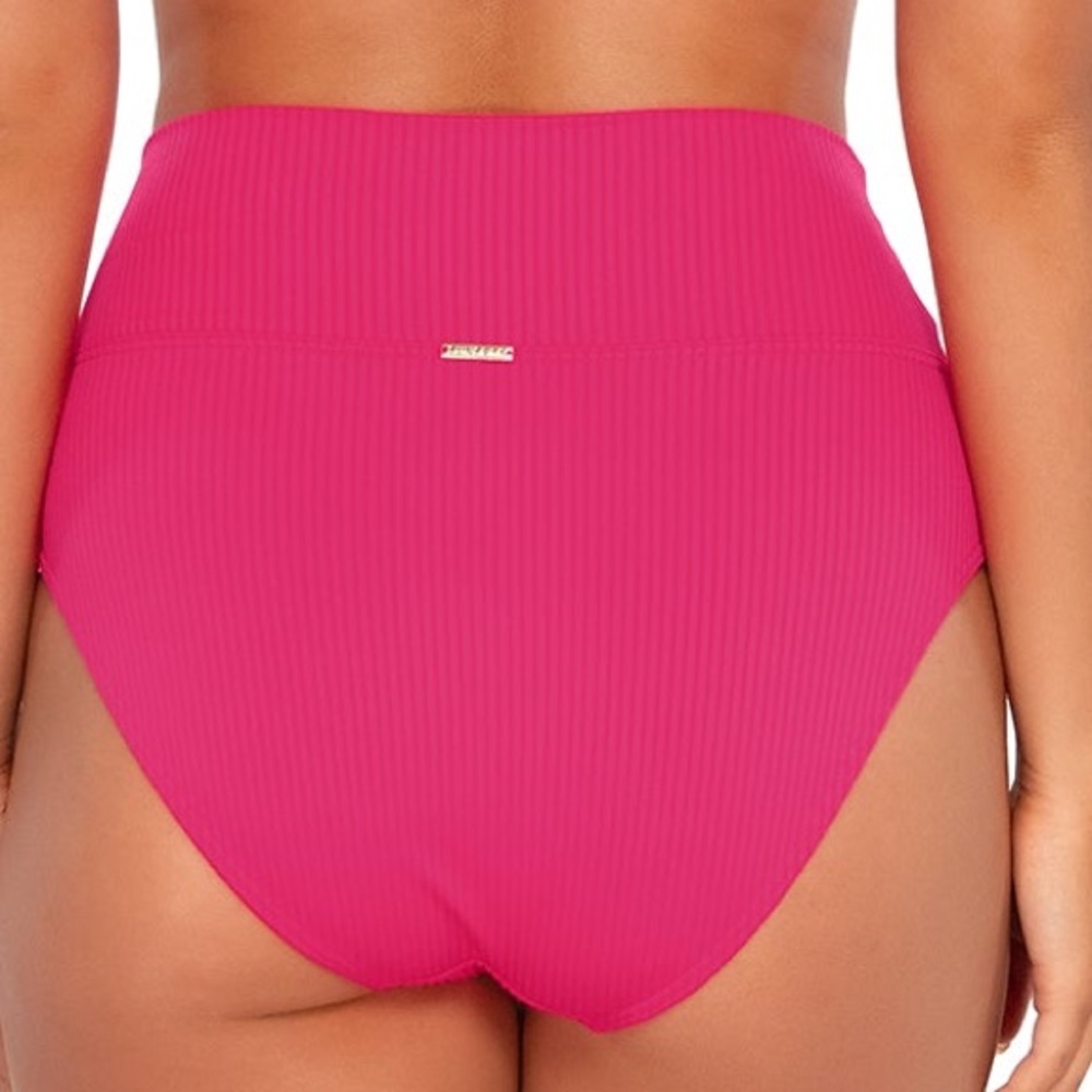 Pink High-Waisted Bikini Bottom